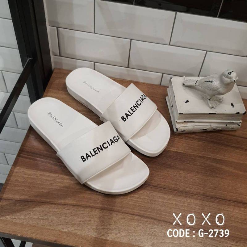 Balenciaga Sandels แตะชิค ใส่สบาย เรียบ หรู ดูแพงเกินราคาขาย วัสดุหนัง PU งานปักแบรนด์ งานสวย เรียบร้อย