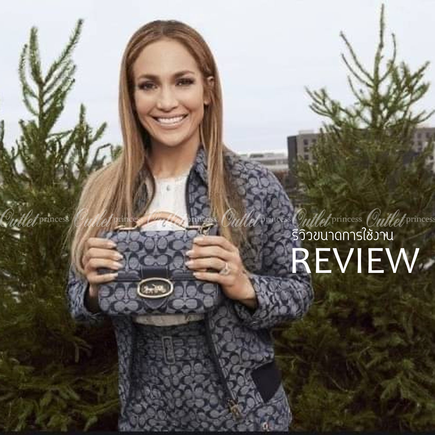 Coach Riley Top Handle 22 In Signature Signature chambray and glovetanned leather