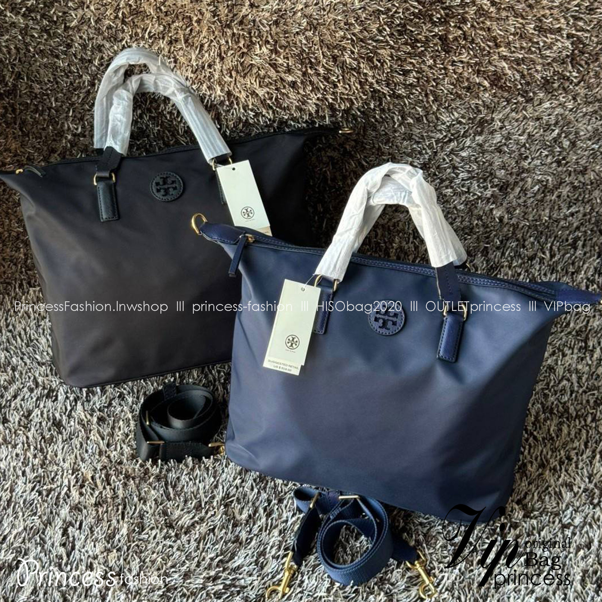 Tory Burch Tilda Slouchy Nylon Bag / Tory Tote Bag กระเป๋าสะพายดีไซน์เรียบง่าย น้ำหนักเบา จุของได้เยอะ เกรดออริ สลับแท้ 1:1 ใช้งานต่างประเทศได้