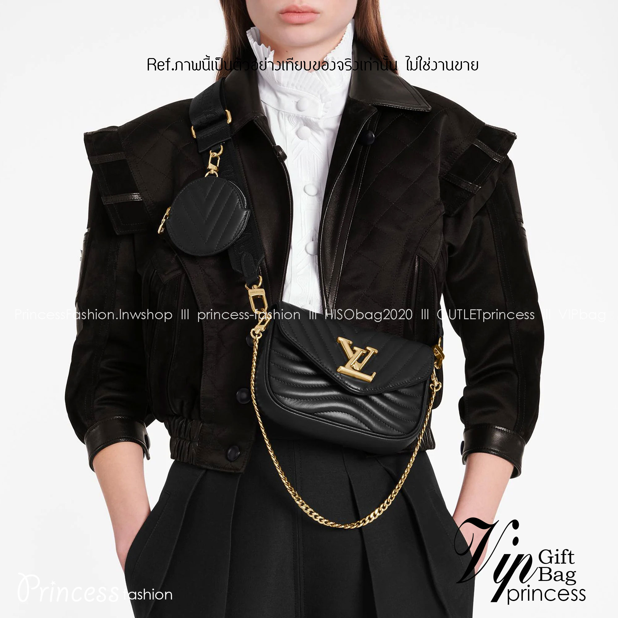 LV new wave pochette multi bag กระเป๋าสะพายมัลติฟังก์ชั่น มาพร้อม box set รับรองว่าดีงาม ลูกเล่นคลาสสิคผสานความวินเทจ มีสายสะพายให้ 2 เส้น และกระเป๋าใบลูก เล็กน่ารัก