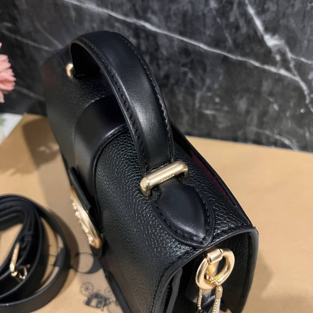 COACH SMALL GEORGIE TOP HANDLE IN BLOCKED SIGNATURE CANVAS ((6504//0468//6192//6015)) compact body portable shoulder bag 🌈ห้ามพลาด รุ่นแนะนำค่าา! พร้อมส่งทันที! กระเป๋าหิ้ว//สะพายข้างได้ วัสดุหนังแท้ 🔺หนึ่งใบทำลายหนังผสมกัน3แบบได้ลงตัวสวยง