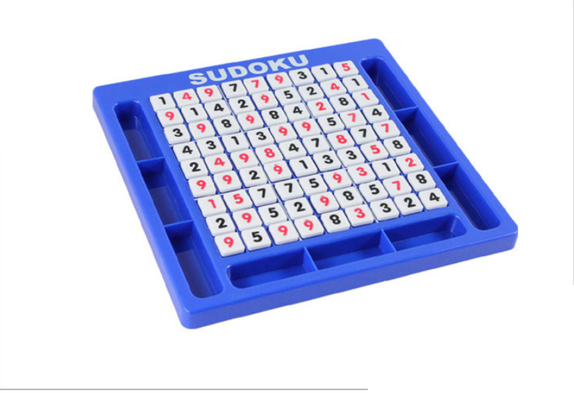 ซูโดกุกระดานพลาสติก Sudokuขนาด9x9 กระดานแบบมีหลุมใส่ตัวเล่นด้านข้าง