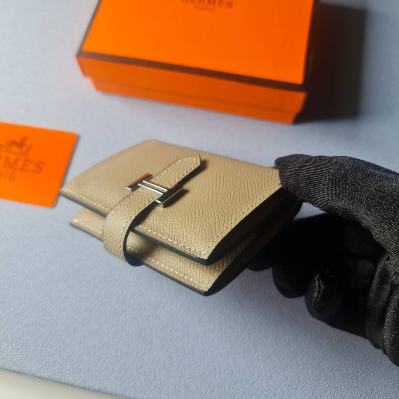 VIP หนังแท้ 】HERMES MINI BEARN WALLET UNISEX