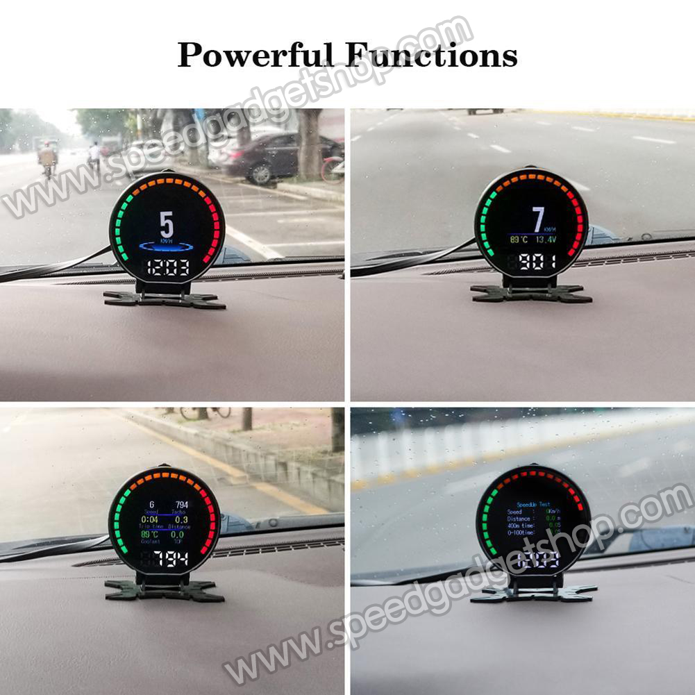 เกจวัด obd OBD2 Smart gauge Display Meter รุ่น P15 วัดความร้อนหม้อน้ำ วัดความเร็ว วัดรอบ วัดแบต นาฬิกาดิจิตอล มีเสียงเตือน ติดตั้งกับ port obd2 ไม่ต้องตัดต่อสายไฟ (อ่านโค้ด ลบโค้ด เครื่องยนต์ได้)