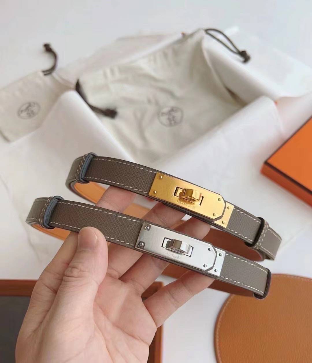TOP ORI | Hermes Kelly 18 belt leather เข็มขัดแอเมสเกรดเทียบแท้ หนังแท้ full box set
