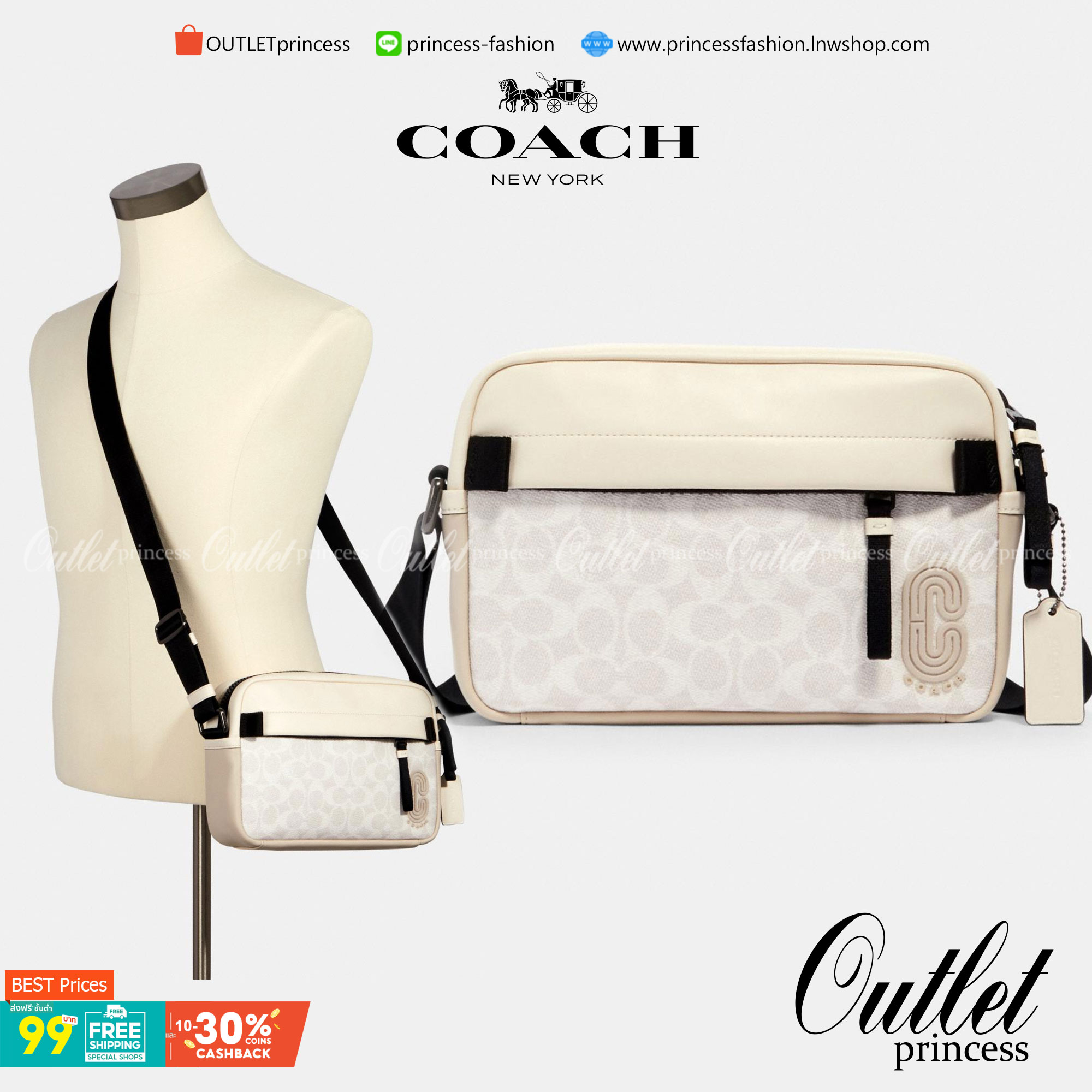 COACH EDGE CROSSBODY IN SIGNATURE CANVAS กระเป๋าสะพายครอสบอดี้ร์ วัสดุหนังแท้ หนังนิ่มอย่างดีค่ะ ด้านหน้ามีช่องซิปซ่อนให้หนึ่งช่อง เปิดปิดช่องหลักแบบซิปคู่ภายในกว้าง ใส่ของได้จุเลยนะคะ มีช่องซิปและช่องเล็กให้อีก2ช่อง;ด้านหลังกระเป๋าเป็นช่องโล่งใส่ของอีกช่