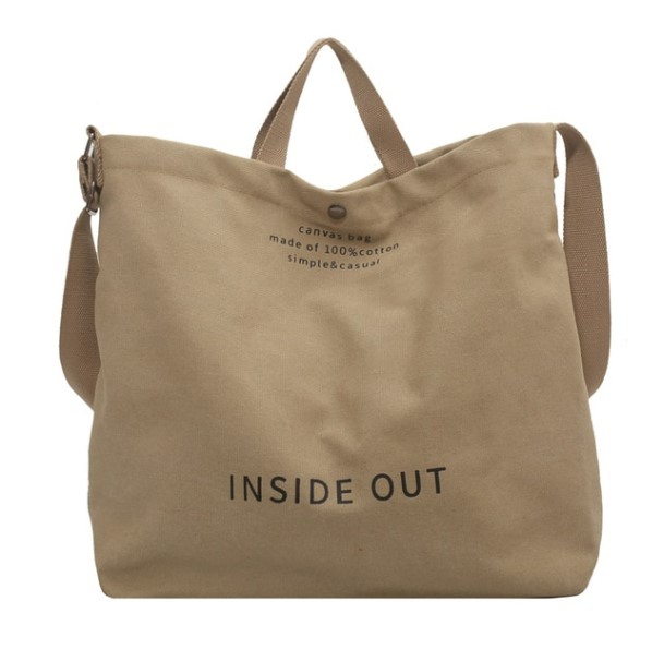 กระเป๋าสะพายผ้าแคนวาส ทรงสี่เหลี่ยม ใบใหญ่ ใส่ของได้เยอะ กระเป๋าผ้าแคนวาส ผู้หญิง สวย ๆ 178669