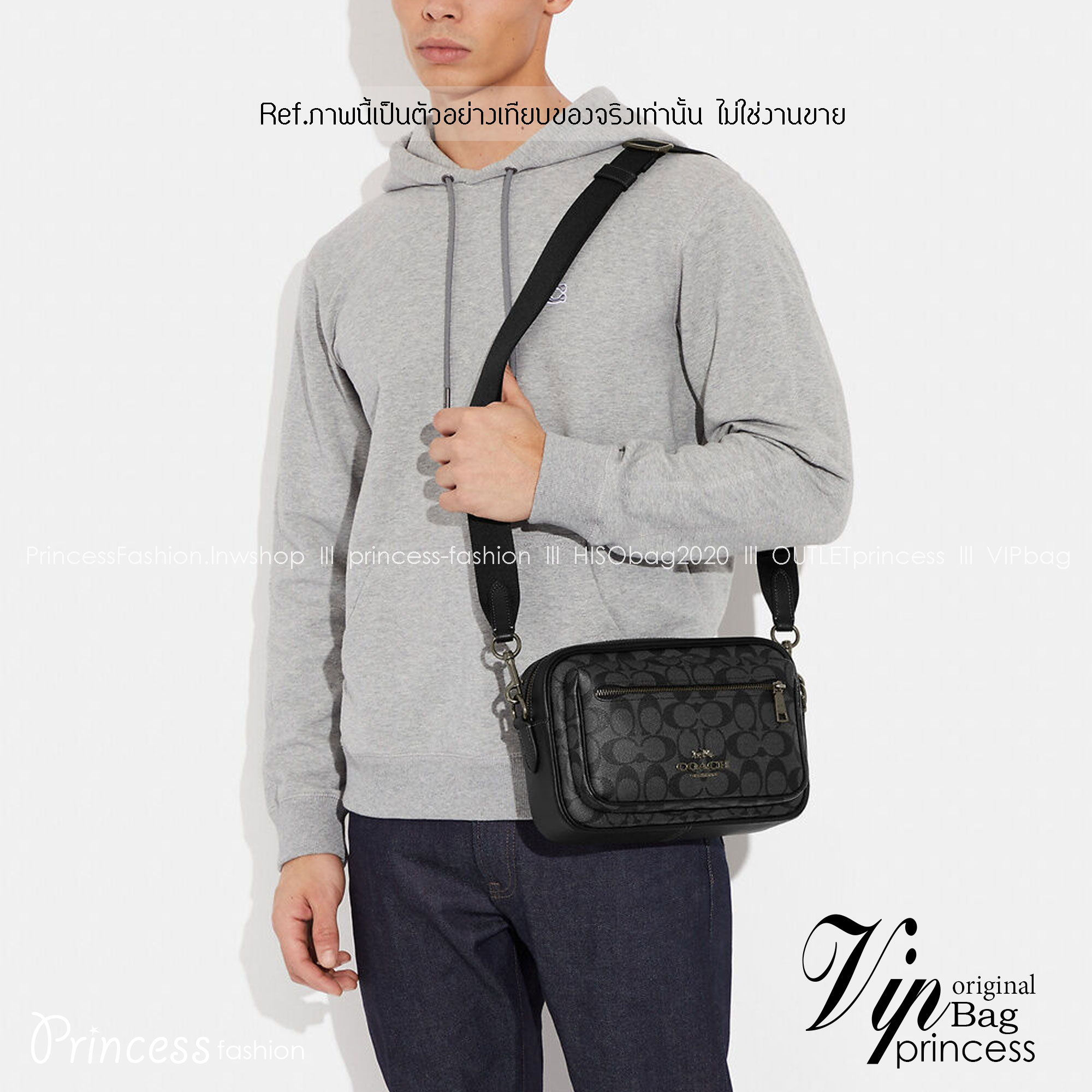 COACH ELIAS CROSSBODY IN SIGNATURE CANVAS BAG CJ509 CJ510 กระเป๋าครอสบอดี้ทรงคลาสสิค ดีไซน์รูปแบบใหม่ ใช้งานง่ายและสะดวก