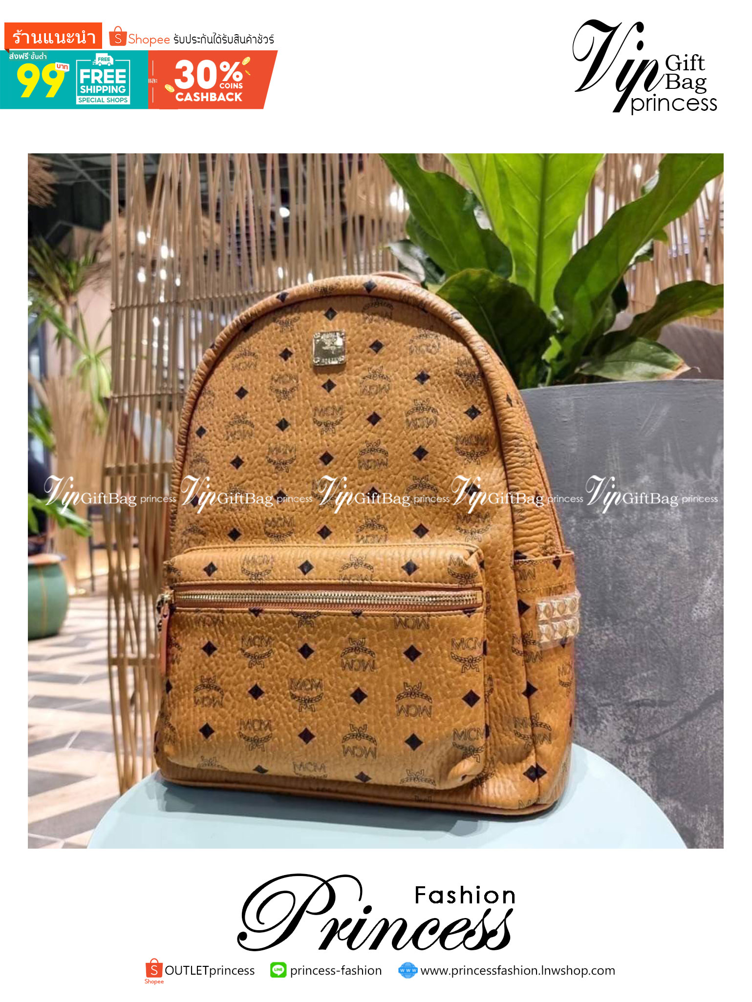 MEDIUM M.C.M STARK STUDS MEDIUM BACKPACK IN VISETOS ใบใหญ่เอาใจสายจุมาแล้วจ้า Best seller Unisex backpack กระเป๋าเป้ดีไซน์เอกลักษณ์ รุ่นขายดี ใช้ได้ทั้งหนุ่มๆและสาวๆ ตกแต่งหมุดอะไหล่สี gun metal เรียบหรู วัสดุหนังแคนวาสคุณภาพดี เปิด-ปิดด้วยซิป ภายในจุของไ