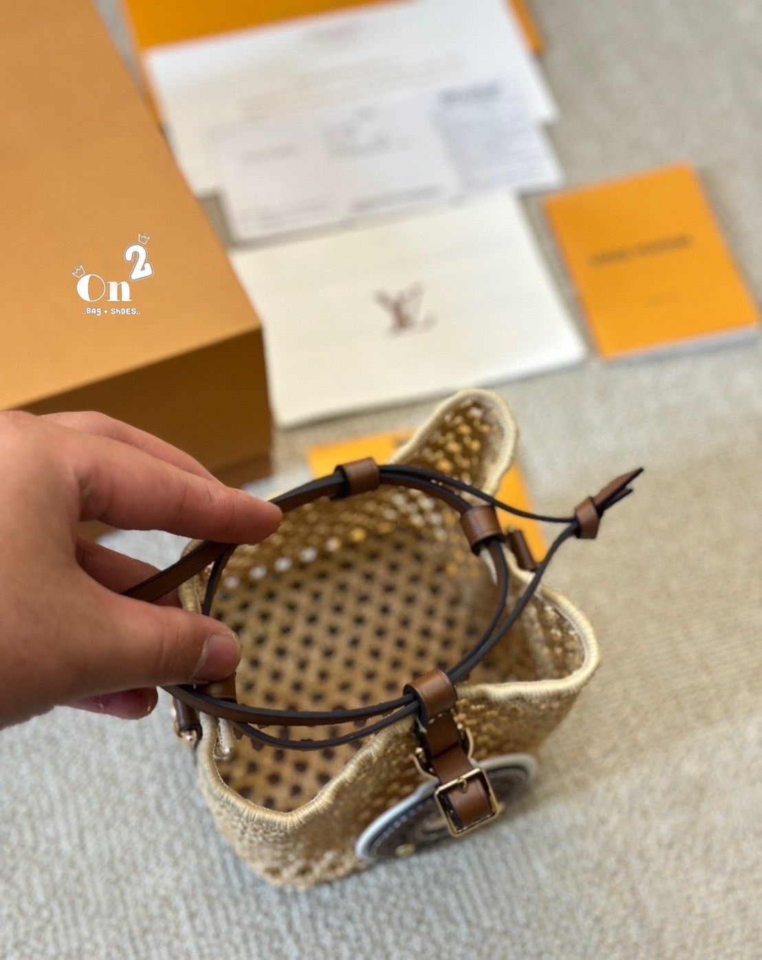 LV Noé Purse bag Raffia bag 5" / LV Bucket Bag กระเป๋าสานทรงบัคเก็ตไซส์มินิ ดีไซน์ใหม่สุดเอ็กซ์คลูซีฟจากเส้นใยถักแบบโครเชต์ พร้อมสายสะพาย ใช้ในวันสบายๆ ผ่อนคลาย เรียบหรูดูมีสไตส์
