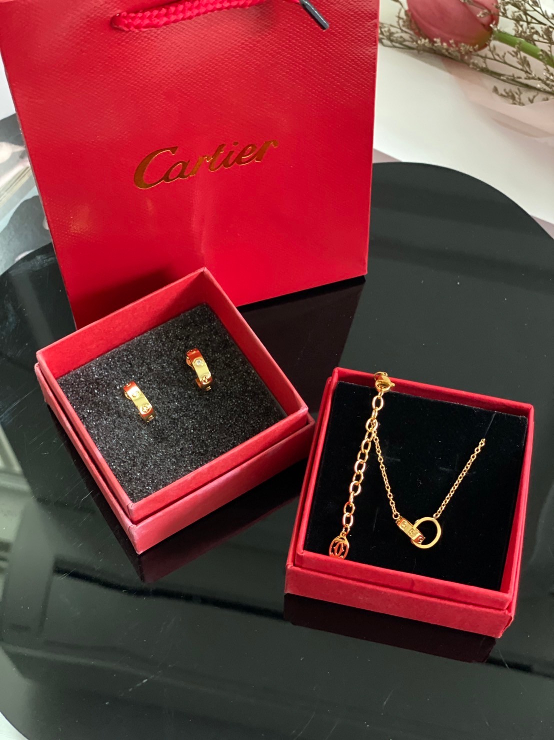 Cartier necklace LOVE - gold พร้อมส่งที่ไทย สร้อยคอคาเทียร์ **สินค้าเกรดออริจินอล 1:1 สลับแท้ ใช้งานต่างประเทศได้ งานสวยตามรูป ภาพถ่ายจากงานขายจริง