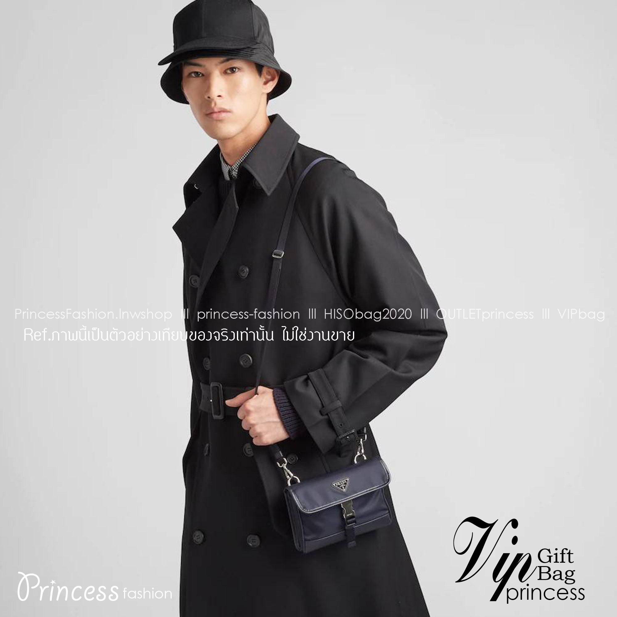 PRADA RE-NYLON AND SAFFIANO LEATHER SMARTPHONE CASE / PRADA Messenger Bag กระเป๋าสะพายสปอร์ต ดีไซน์หรู เรียบง่าย ดูแพง น้ำหนักเบา สายสะพายถอดออกได้