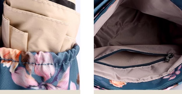 กระเป๋าถือ กระเป๋าสะพาย ผู้หญิง ผ้าไนลอน ลายดอกไม้ หวาน ๆ น้ำหนักเบา กันน้ำ ใส่ของได้เยอะ 196601