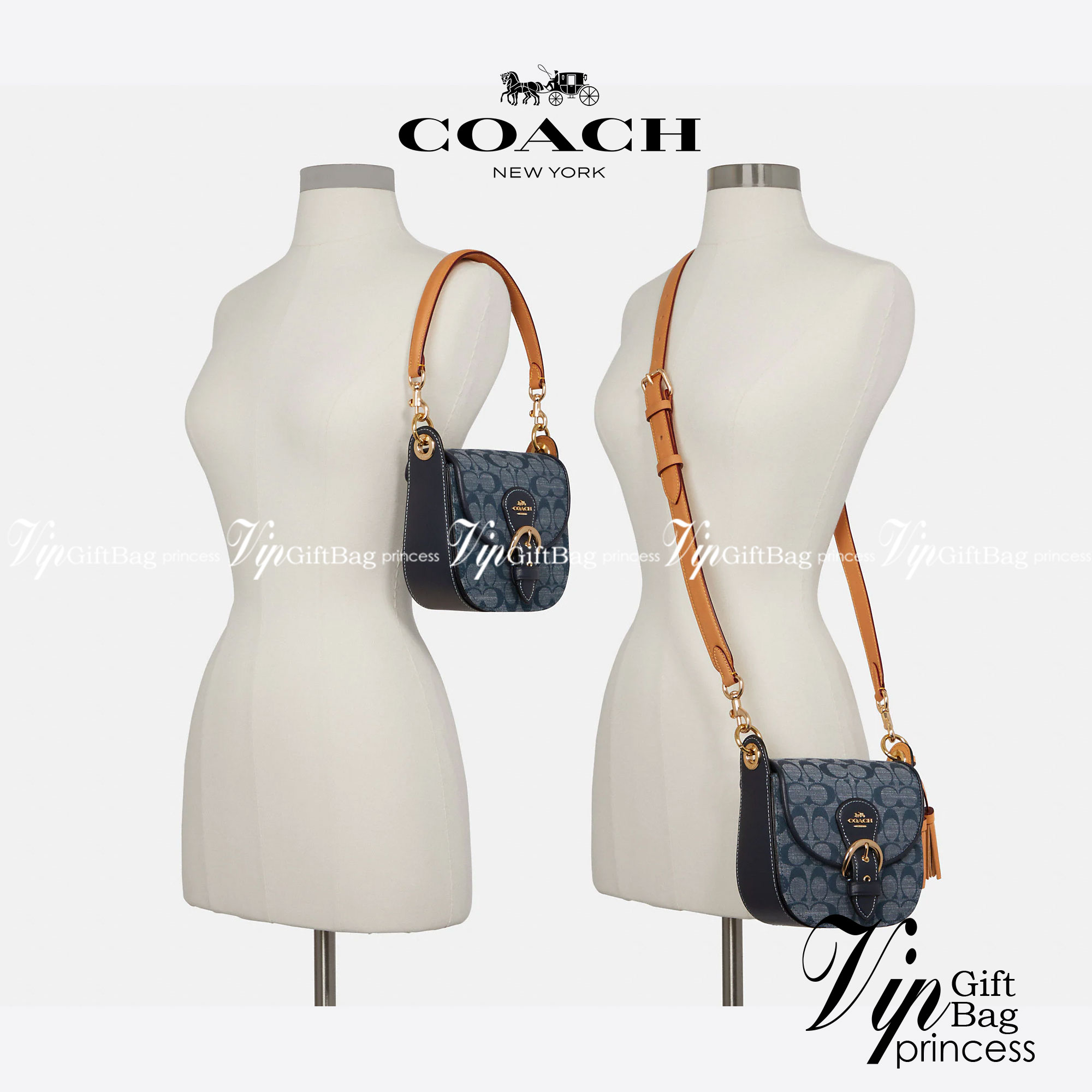 Coach Kleo Shoulder Bag 23 In Signature Chambray พร้อมส่งที่ไทย