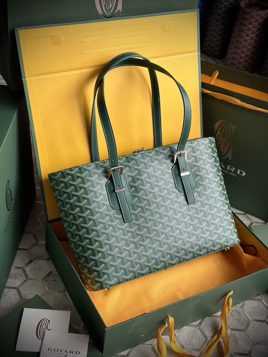 GOYARD Goyardine Sac Marie Galante MM / GOYARD Tote Bag กระเป๋าทรงโท้ทจุของได้เยอะ งานสวยเนี๊ยบ เกรดออริ สลับแท้ 1:1 ใช้ต่างประเทศได้