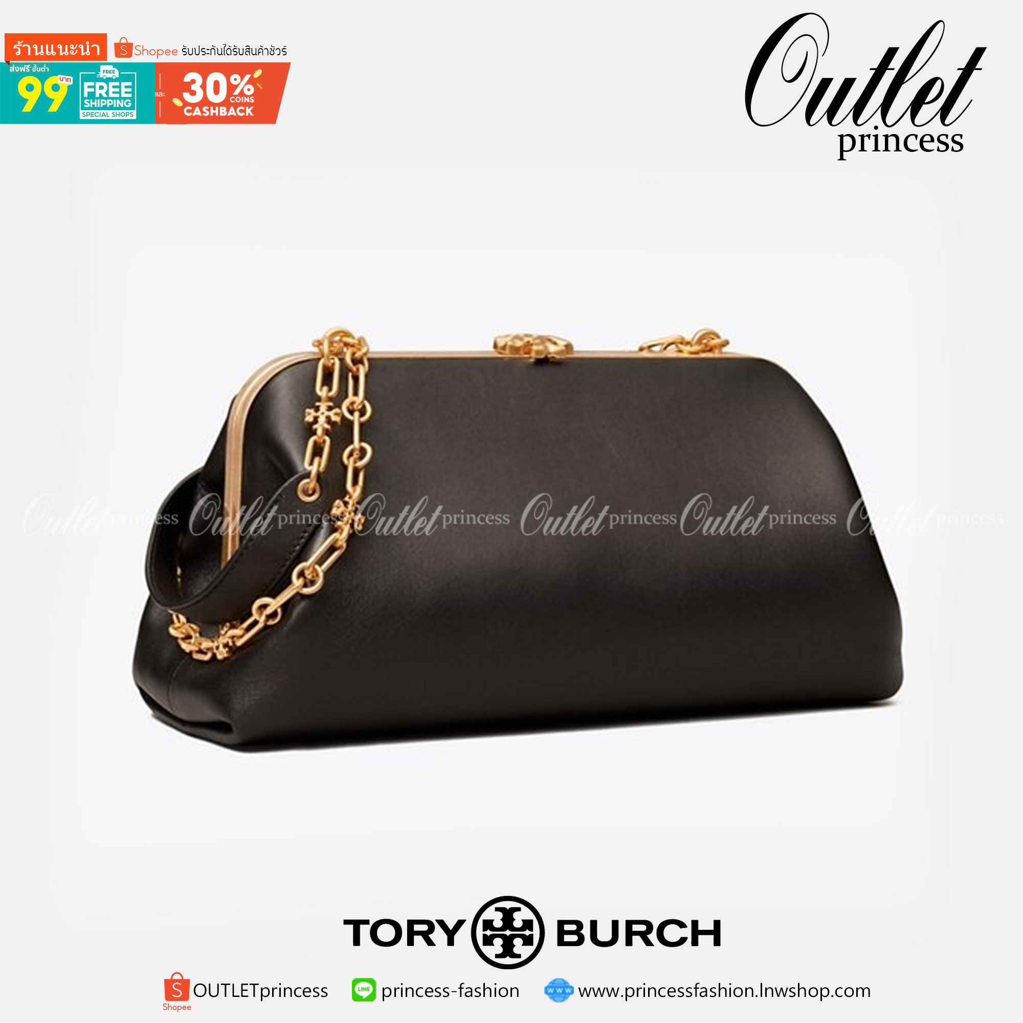 ของแท้ 💯% Tory burch Cleo Bag โดดเด่นด้วยรูปทรงที่เพรียว เรียบโก้ และเด่นชัด สื่อสารถึงบริบทของความร่วมสมัยได้อย่างลงตัว