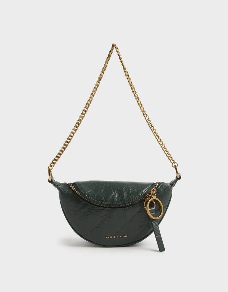 CHARLES & KEITH WRINKLED EFFECT RING ZIP TASSEL CROSSBODY BAG กระเป๋าสะพาย/คาดเอว/คาดอกรุ่นใหม่ล่าสุด เปิด-ปิดด้วยซิป ภายในโล่งกว้างมีช่องเล็กใส่บัตร จุของได้เยอะ ดีไซต์เก๋ไม่ซ้ำใคร มาพร้อมสายสะพาย 2 สายให้เลือกสะพายได้หลากหลายแบบไม่มีเบื่อแน่นอนจ้า