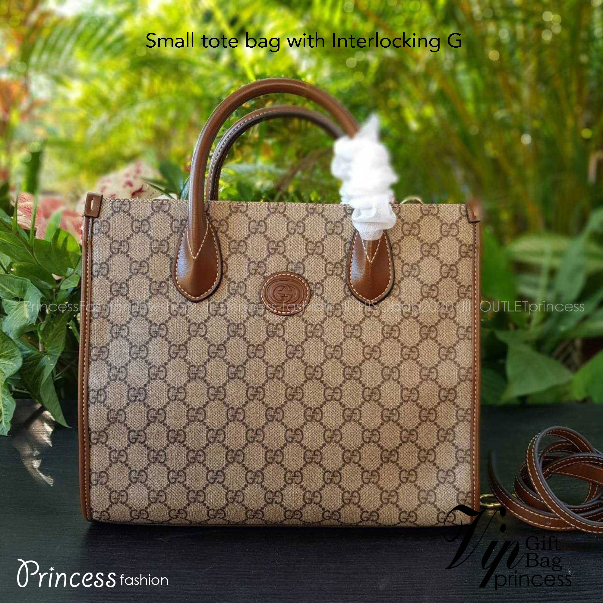 GUCCI Small tote bag with Interlocking G กระเป๋าทรงTOTE ใบใหญ่สุดหรูหรา คลาสสิค จุของได้เยอะ มาพร้อมสายสะพายยาว