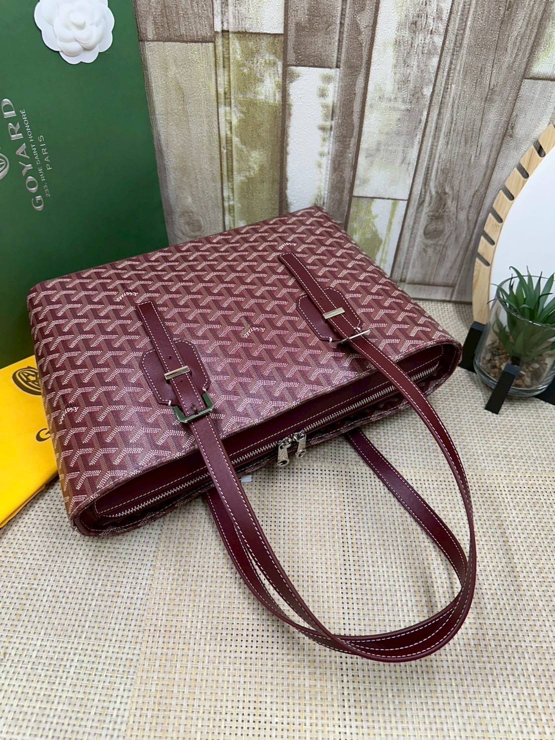7 สี ORI หนังแท้ | GOYARD Goyardine Sac Marie Galante 35cm / Goyard Tote Bag กระเป๋าสะพายทรงโท้ท พร้อมหูจับใช้งานง่าย ภายในโล่งกว้าง หรูหราลงตัว