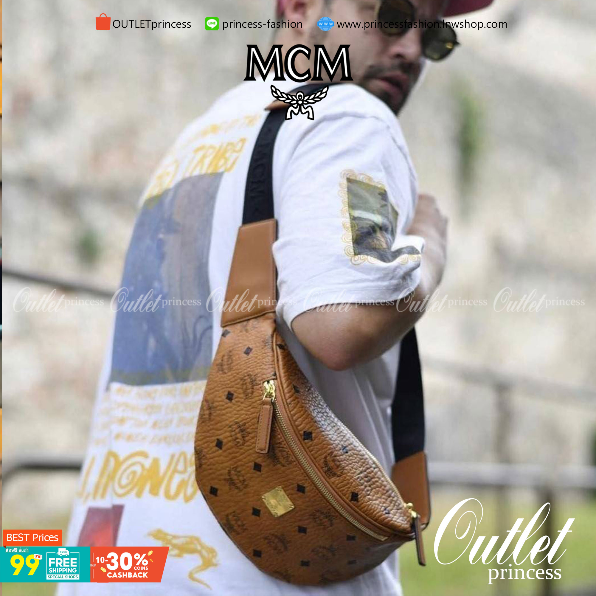 M.C.M STARK BELT BAG IN VISETOS รุ่นยอดฮิต!! หนุ่มๆสาวๆใช้ได้ไม่มีเบื่อ!! 🎉⭐️⚡️🛎 กระเป๋าคาดอกรุ่นขายดี ลายวิเซโต้เอกลักษณ์ ทั้งสปอร์ตและดูหรูในตัว ใช้งานง่าย ได้ทุกลุค วัสดุหนังแคนวาสคุณภาพดี มีช่องซิปหลัก และซิปรอง ภายในเป็นช่องโล่