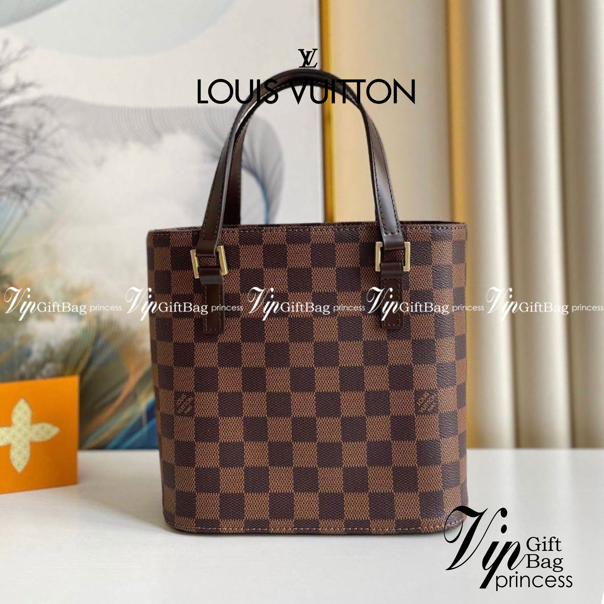 หนังแท้ LOUIS VUITTON Damier Canvas Vavin PM Bag / LV VAVIN 21 cm พร้อมส่งที่ไทย ภาพสินค้าถ่ายจากงานขายจริง เกรดออริจินอลหนังแท้ทั้งใบ ใช้งานต่างประเทศได้