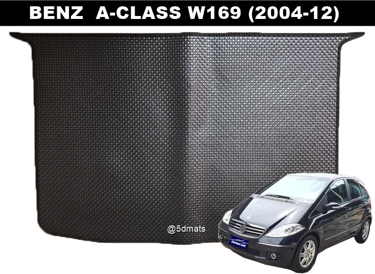 แผ่นปูท้ายรถ BENZ A-CLASS W169 (ปี2004-12) ลายกระดุมเล็กPVC สีดำ เข้ารูป ตรงรุ่นรถ