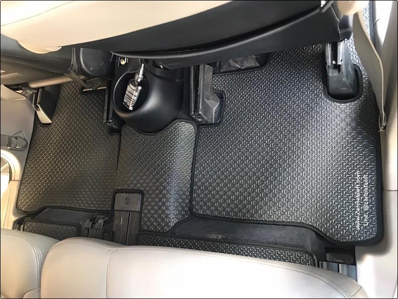 พรมปูพื้นรถยนต์ISUZU MU-X ลายไบเค่นสีดำ+แผ่นกันสึก เต็มคัน