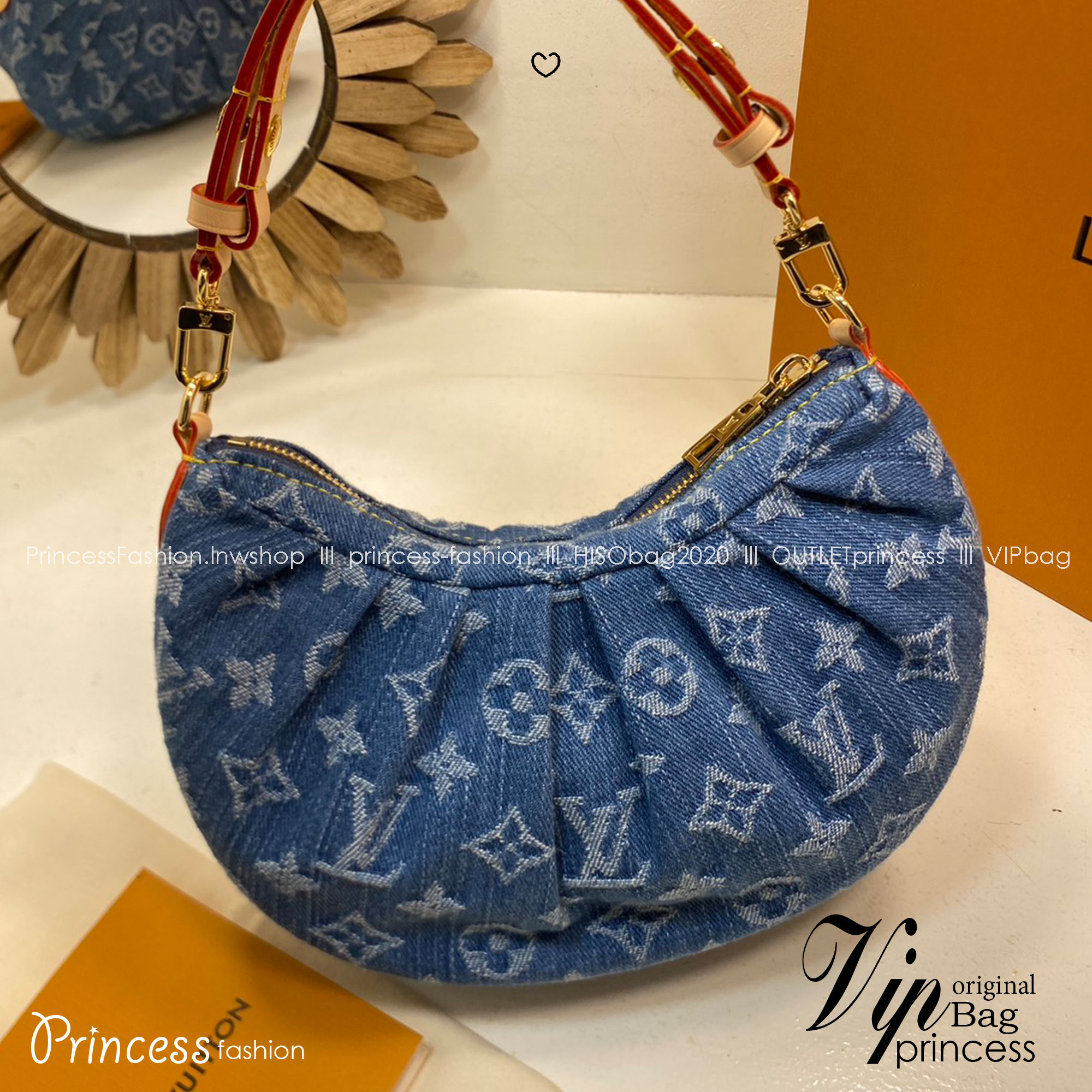 TOP ORI หนังแท้ | LV Pochette Valley bag / LV Hobo Bag กระเป๋าสะพายทรงโฮโบ ปรับลุคใหม่ด้วย Monogram Denim นำเสนอดีไซน์คลาสสิกสไตล์ร่วมสมัย