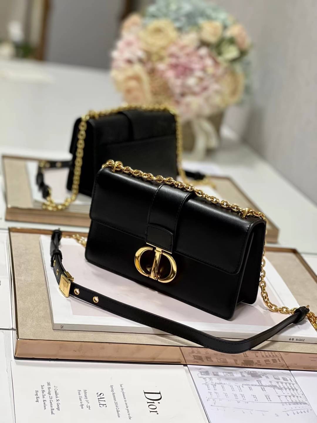 DIOR 30 MONTAIGNE EAST-WEST BAG WITH CHAIN เกรดเทพออริจินอล หนังแท้ งานดีสุด ภาพถ่ายจากงานขายจริง ใช้งานต่างประเทศได้