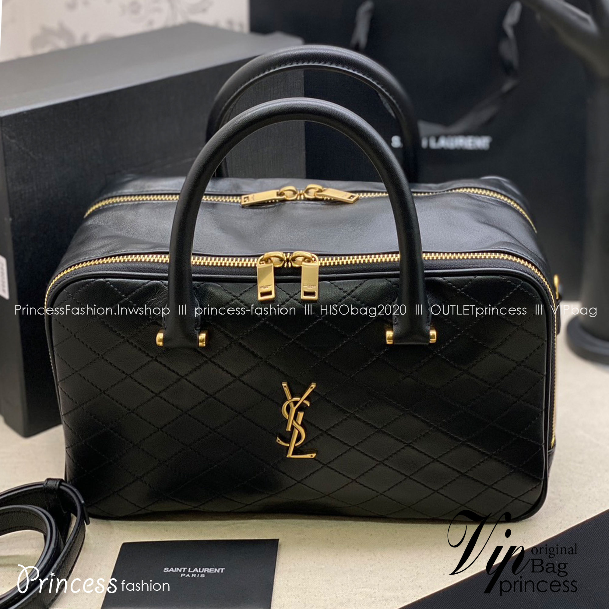 YSL LYIA DUFFLE IN QUILTED / YSL Keepall กระเป๋าสะพายใบใหญ่ ใช้เดินทางได้ งานหนังสวยเต็มใบ เกรดออริ สลับแท้ 1:1 ใช้ต่างประเทศได้