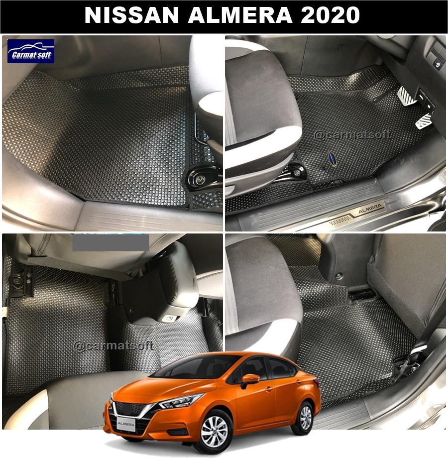ยางปูพื้นรถยนต์ NISSAN ALMERA 2020 พรมกระดุมเม็ดเล็กpvc เต็มคัน