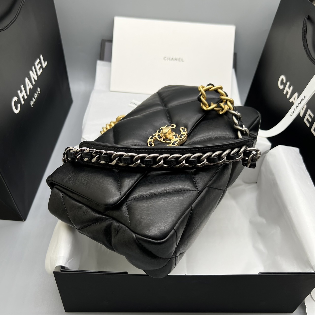 CHANEL 19 HANDBAG กระเป๋าสะพายดีไซส์คลาสสิคหนังแท้นิ่มเงาสวย เกรดออริ ท็อป สลับแท้ 1:1 เกรดดีสุด ผ่านทุก ตม ใช้งานต่างประเทศได้
