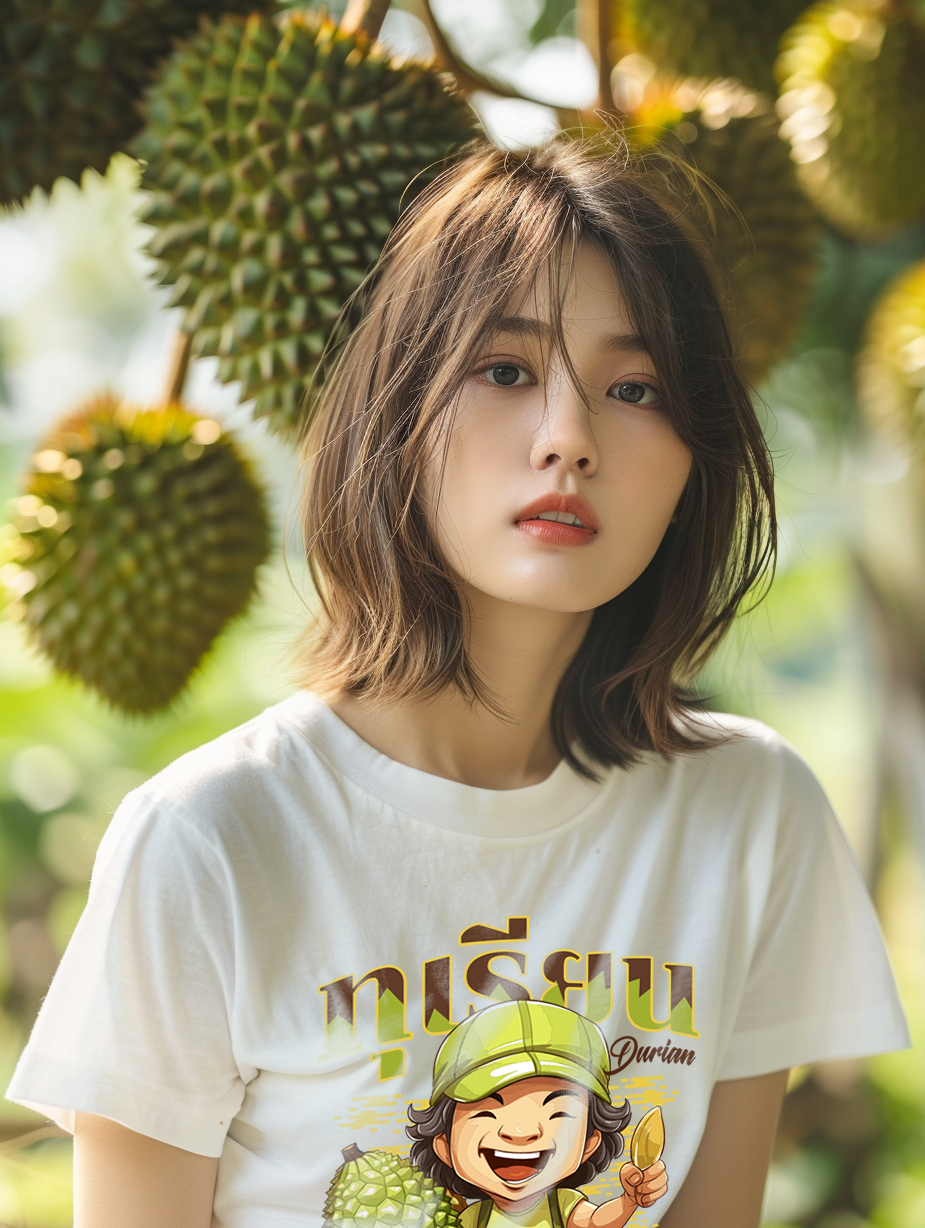 77DESIGNสกรีนเสื้อ ฉันรักทุเรียน