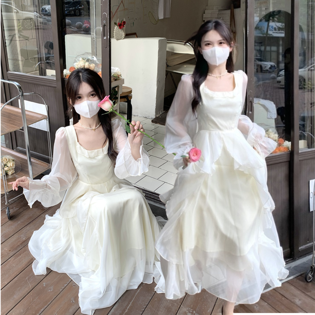 พร้อมส่ง 🐨🧦 White dress เดรสเจ้าหญิงสีขาว (IN35746)