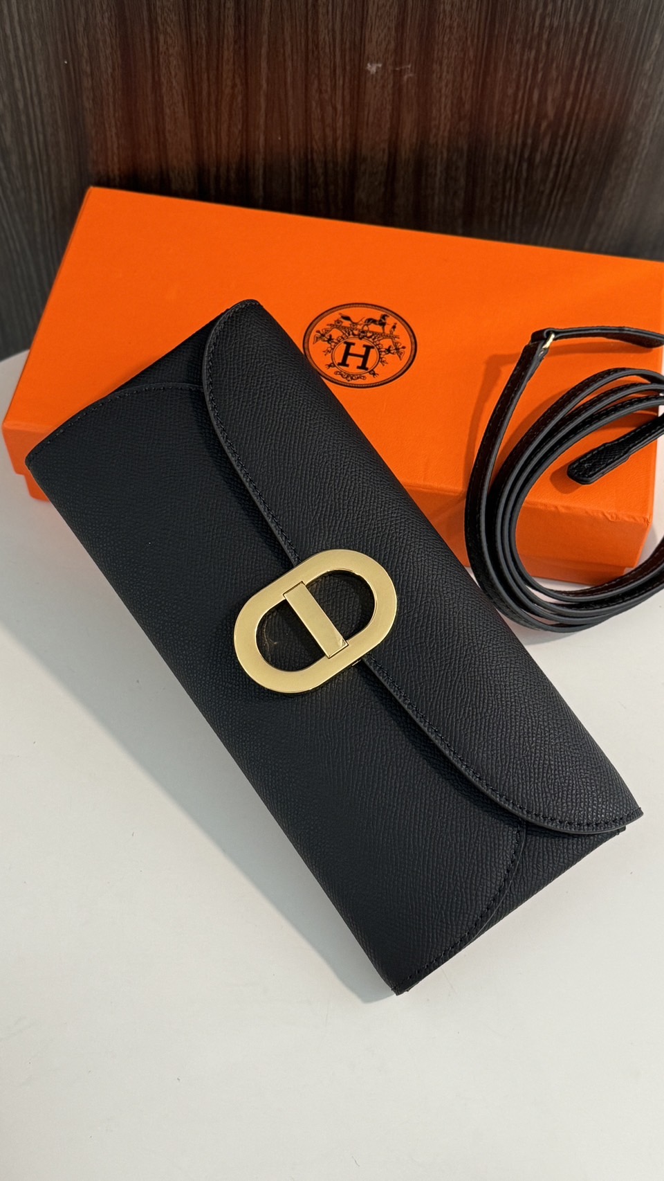 HERMES Chaine d'Ancre To Go wallet กระเป๋าถือสะพายแบรนด์หรู ดีไซส์กระเป๋าสตางค์ใบยาว Long wallet in Epsom Saddle-stitch เกรดออริ สลับแท้ 1:1 ใช้งานต่างประเทศได้ ภาพถ่ายจากงานขายจริง
