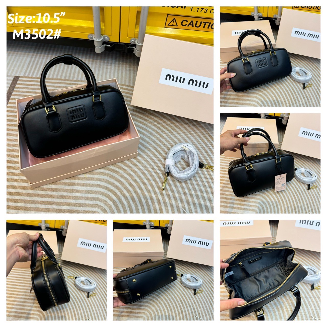 MIU MIU ARCADIE LEATHER BAG M, Geniş 27cm กระเป๋าถือ/สะพายสุดชิค น่ารักๆเก๋ๆ ดีไซน์เรียบแต่มากมีอยู่จริง สวยดูแพง
