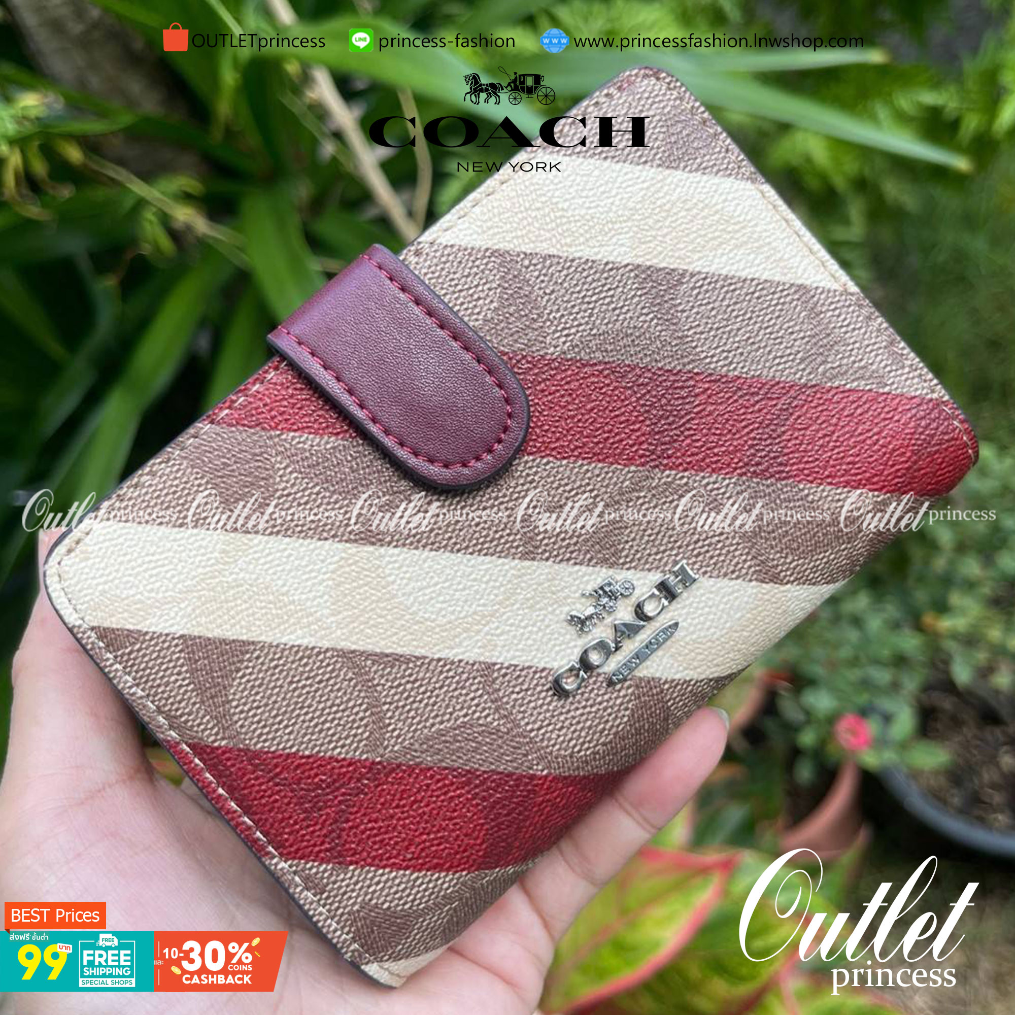 COACH MEDIUM CORNER ZIP WALLET IN SIGNATURE CANVAS กระเป๋าสตางค์ขนาดกลางที่ถือว่าเป็นไอเทม Must Have ของทุกเพศทุกวัยที่ต้องพกติดตัวไว้ตลอดเวลา เพราะนอกจากจะช่วยจัดเก็บเงิน บัตรประชาชน บัตรเครดิตและต่าง ๆ ให้เป็นระเบียบเรียบร้อยยังต้องคำนึงถึงประโยชน์ใช้สอ