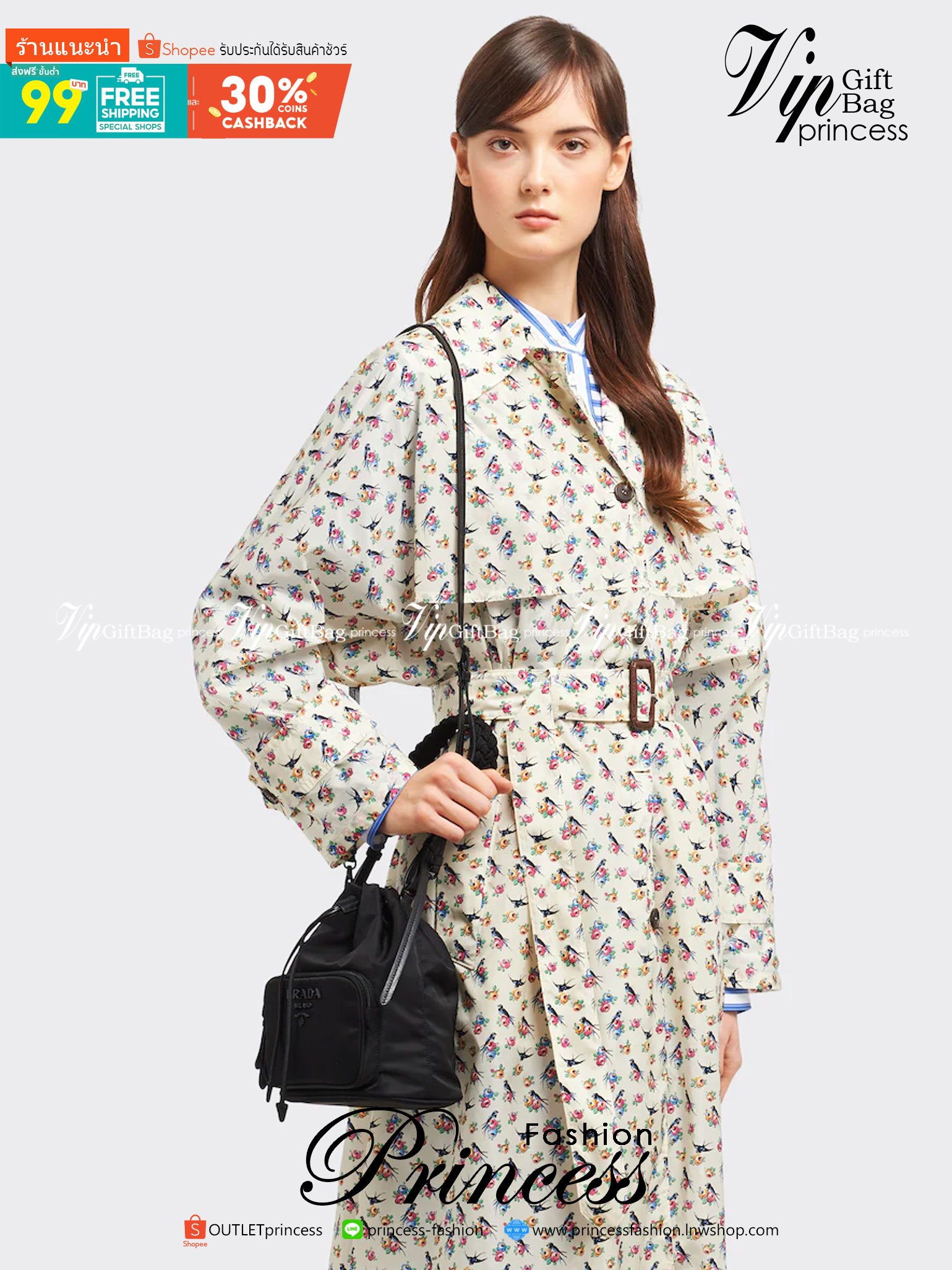 Prada Duet Re-Nylon Bucket shoulder bag / Prada Nylon bucket bag Pastel เกรดใช้สลับใบจริง ออริจินอล ใช้งานต่างประเทศได้ น้องสาวสุดสวยมาให้จับจองอีกหนึ่ง สีพาสเทลน่ารักละมุนมากๆ ค่ะ กระเป๋าสะพายข้าง ทรงขนมจีบ ไซส์มินิ ขนาดน่ารักน่าใช้มาก วัสดุขอบหนังแท้ แล