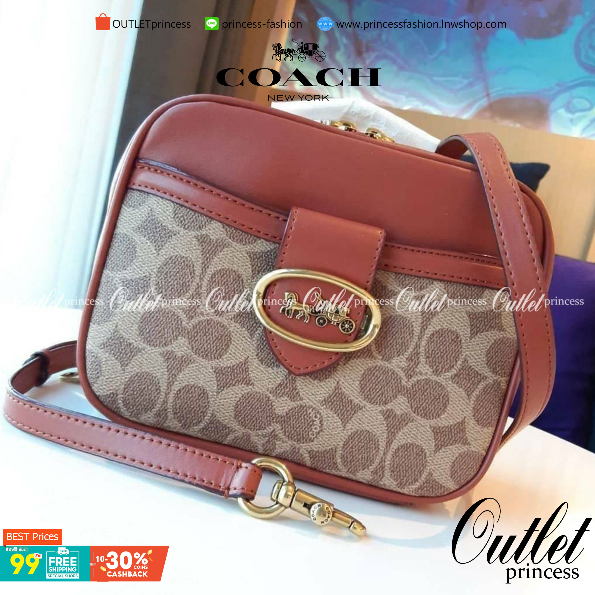 COACH 703 RILEY LUNCHBOX BAG IN SIGNATURE CANVAS กระเป๋า crossbody ทรงกล่องอยู่ทรง ดูแพง วัสดุหนังแคนวาสเคลือบลาย ตัดด้วยอะไหล่ทองเหลือง สวยเข้ากันสุดๆ!! มีช่องหลัก 2 ฝั่ง เปิด-ปิดด้วยซิป ใบนี้สะพายแล้วโดดเด่น ถ่ายรูปขึ้นกล้องแน่นอนจ้า Best item!!