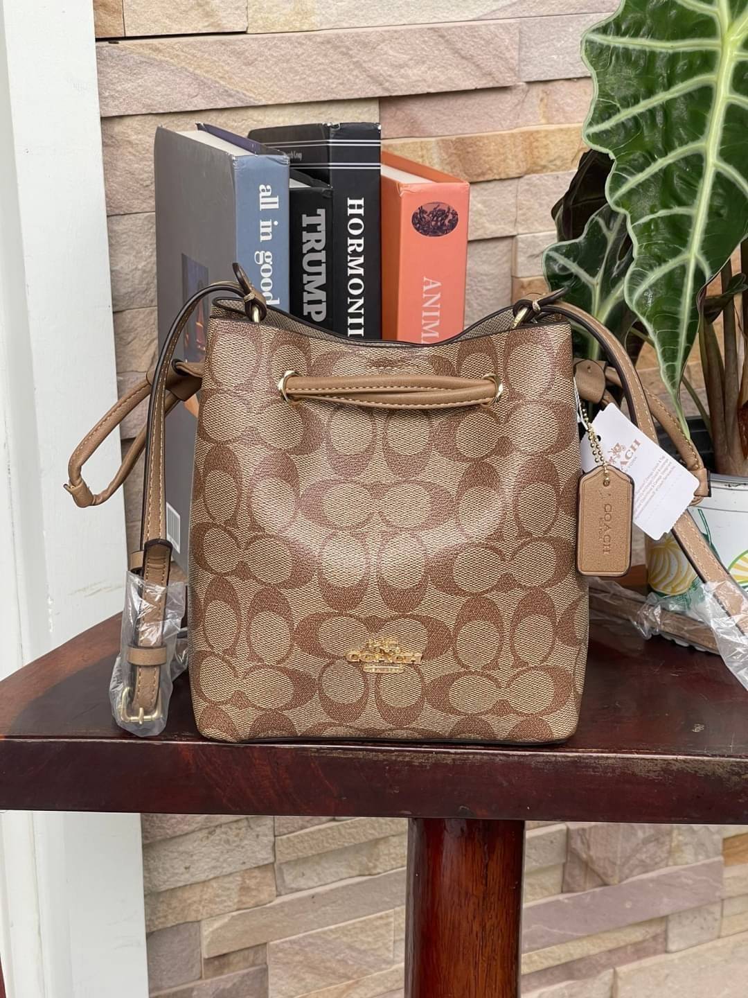 Coach Lena Crossbody Signature Bucket Bag กระเป๋าสะพายไหล่สุดคลาสสิกรุ่นนี้ เป็นรูปทรงถัง ที่สามารถจุของได้กำลังดี สำหรับสาวๆสายแฟชั่นที่ชอบรายละเอียดชิคๆ ดีไซน์เก๋ ด้วยรูปทรงของกระเป๋าที่ออกแบบมาให้ฐานเป็นรูปสี่เหลี่ยมทำให้กระเป๋ายังคงรูปทรงได้ง่าย มีสาย