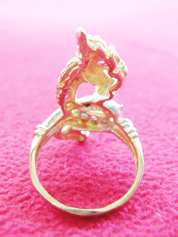 สินค้าหมดค่ะ แหวนพญานาคทองเหลืองพลอย7สี เสริมดวงบารมี แบบ3ค่ะ