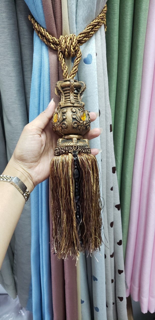 สายรวบม่าน สายรัดม่าน ที่รัดม่าน ที่รวบม่าน รุ่นเรเนซองส์ สีน้ำตาลปัดดำ2 มี8สี(ราคาต่อ1ชิ้น)