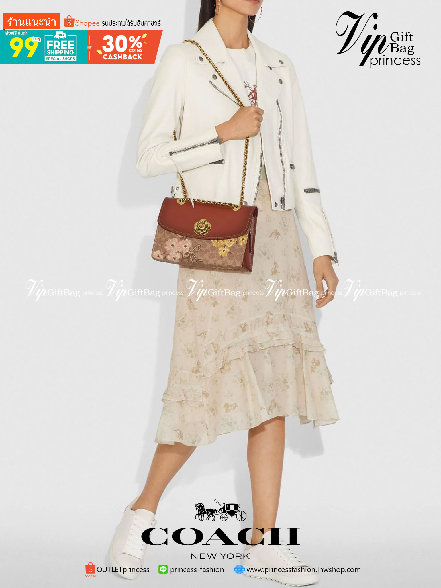 COACH 54649 PARKER IN SIGNATURE CANVAS WITH PRAIRIE FLORAL PRINT กลับมาอีกครั้ง!! กับไอเท็มสุดฮ็อต ที่สาวๆตามหากันนักหนา จัดมาแบบจุใจไปเลย ความสวยแซ่บไม่ต้องพูดเยอะ วัสดุหนังแคนวาสสลับหนังเรียบสวยคม พร้อมดีไซน์ลายดอกไม้โดดเด่น เปิด-ปิดง่ายด้วยตัวบิดล็อค ภ