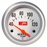 เกจ์วัดความร้อนหม้อน้ำ Water temp ขอบเงินพื้นขาว 65 mm