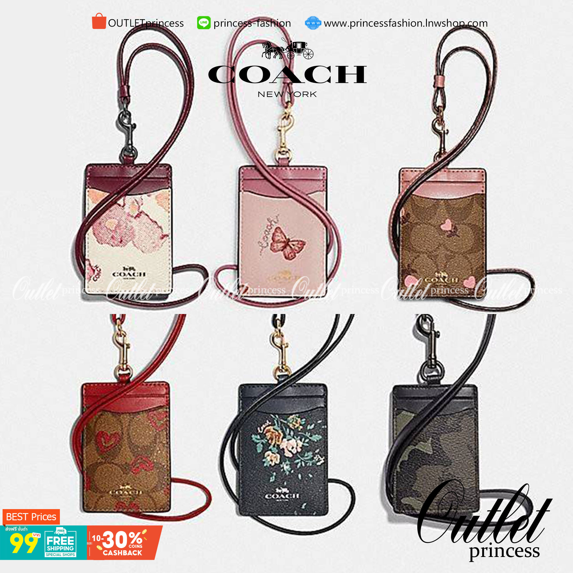 COACH C3305 ID LANYARD IN COLORBLOCK SIGNATURE CANVAS ง่ายๆแบบไม่ธรรมดา!! คลาสสิคแต่มีดีเทลโดดเด่น!! กระเป๋าถนอมบัตร พร้อมสายคล้องคอ ดีไซน์ลวดลายสวย ดูดีทุกแบบ ใช้งานง่าย พกพาสะดวก จะใส่บัตรพนักงาน บัตรเครดิต บัตรปชช. ใบขับขี่ และบัตรอื่นๆที่อยากจะใส่!! ต