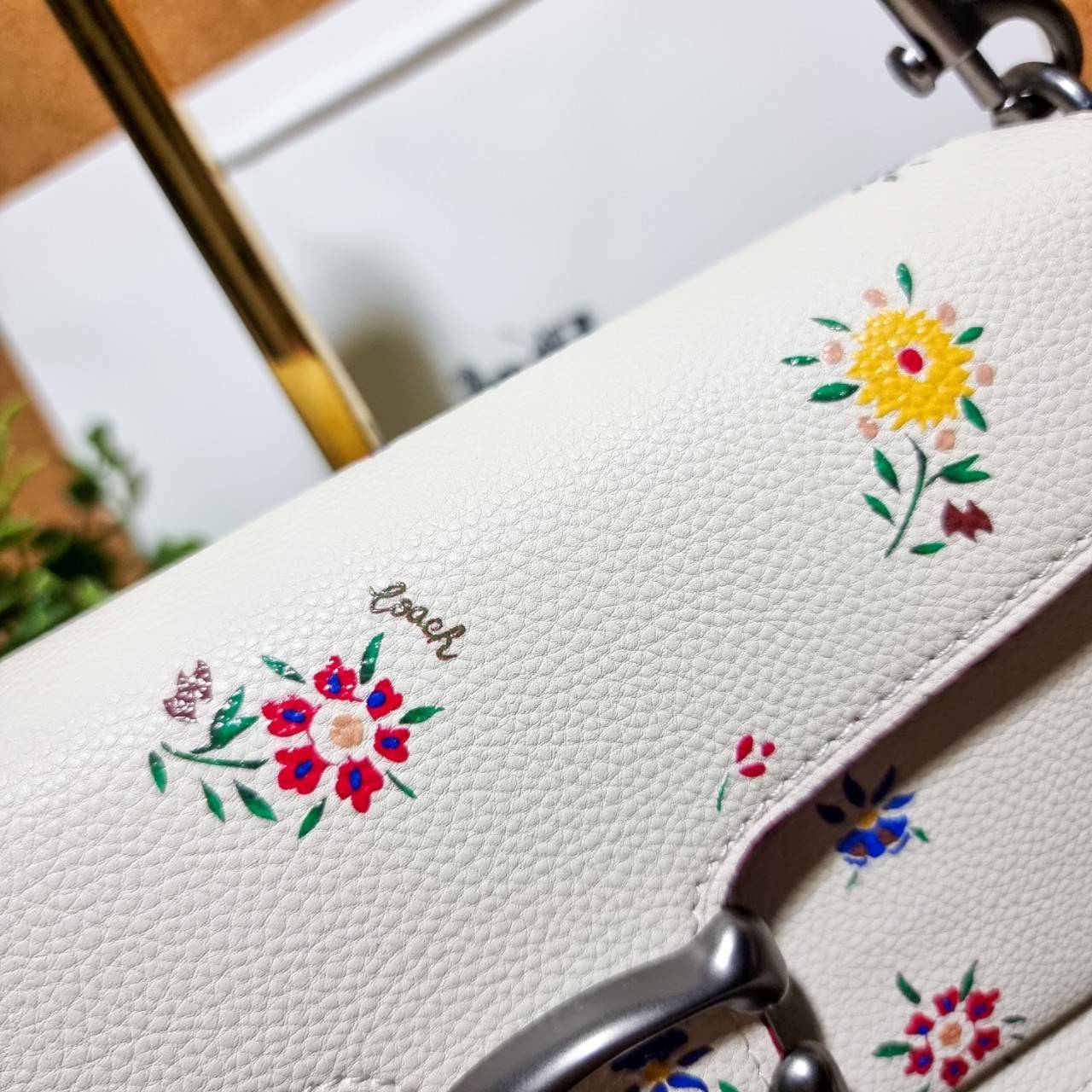 COACH TABBY SHOULDER BAG 26 WITH WILDFLOWER PRINT 630 WITH FLORAL EMBROIDERY 627