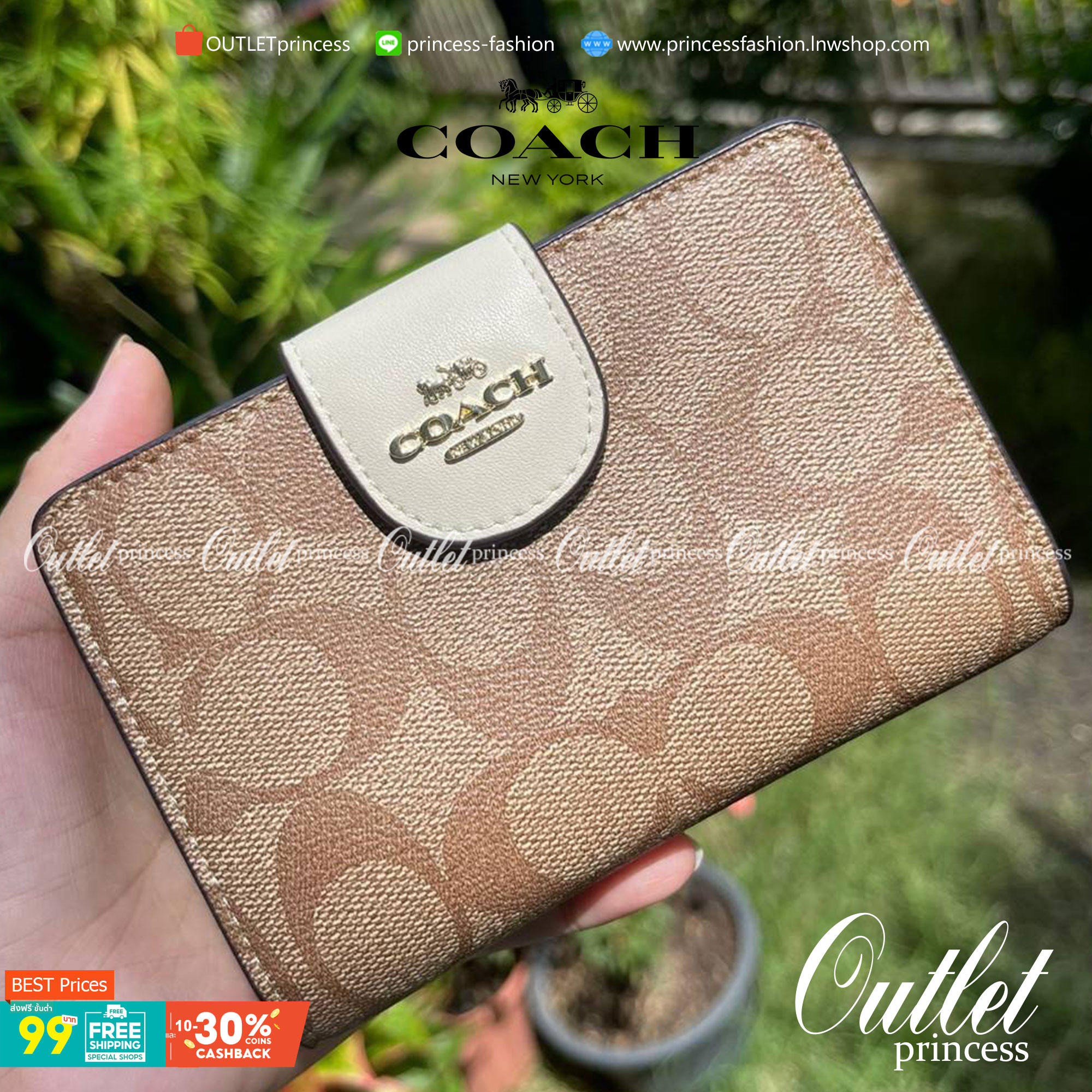 COACH MEDIUM CORNER ZIP WALLET IN SIGNATURE CANVAS กระเป๋าสตางค์ขนาดกลางที่ถือว่าเป็นไอเทม Must Have ของทุกเพศทุกวัยที่ต้องพกติดตัวไว้ตลอดเวลา เพราะนอกจากจะช่วยจัดเก็บเงิน บัตรประชาชน บัตรเครดิตและต่าง ๆ ให้เป็นระเบียบเรียบร้อยยังต้องคำนึงถึงประโยชน์ใช้สอ