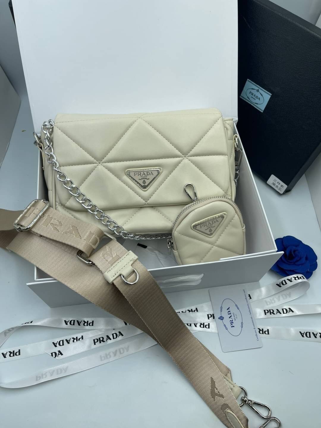 VIP 】PRADA System nappa leather patchwork bag หนังแท้ พร้อมส่งที่ไทย 6 สี