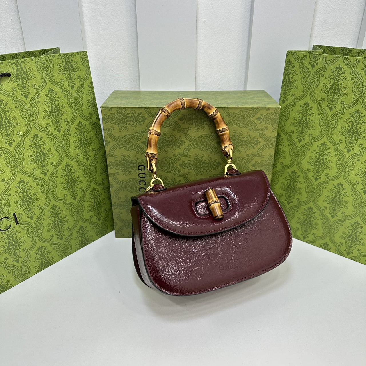 GUCCI BAMBOO 1947 TOP HANDLE BAG กระเป๋าถือ/สะพาย มือจับลายไม้ไผ่หรูหรา เกรดออริ สลับแท้ 1:1 ใช้งานต่างประเทศได้