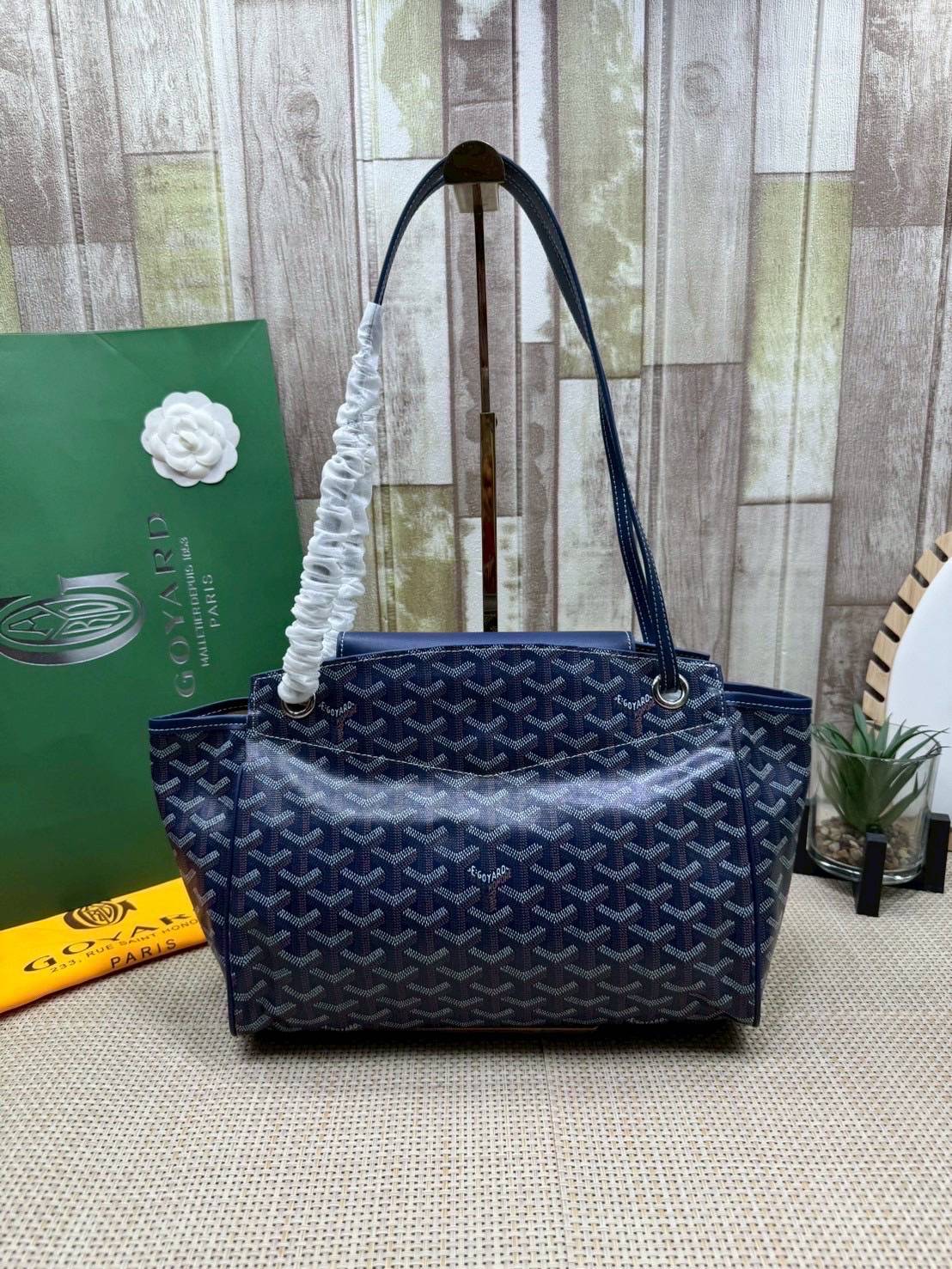 ORI หนังแท้ | GOYARD Rouette Souple Bag 30cm กระเป๋าสะพายแบรนด์หรูสัญชาติฝรั่งเศส สะท้อนถึงความเบา ความยืดหยุ่น คือการแสดงออกถึงแก่นแท้ของโมดูลาร์ของ Maison